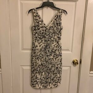 Vintage Carmen Marc Valvo Silk Coquette Midi Dress Black and White SZ 6